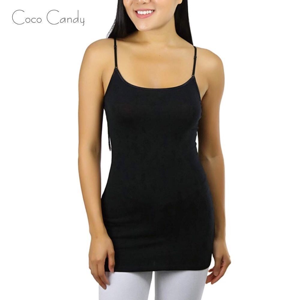 🔃Bozzolo Spaghetti Strap Black Tank Top